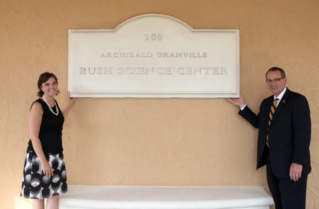 EBCF Team with Sign of the Archibald Granville Bush Science Center at Rollins